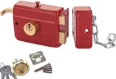 Poortslot met sleutels 35-50mm deurdikte Rood