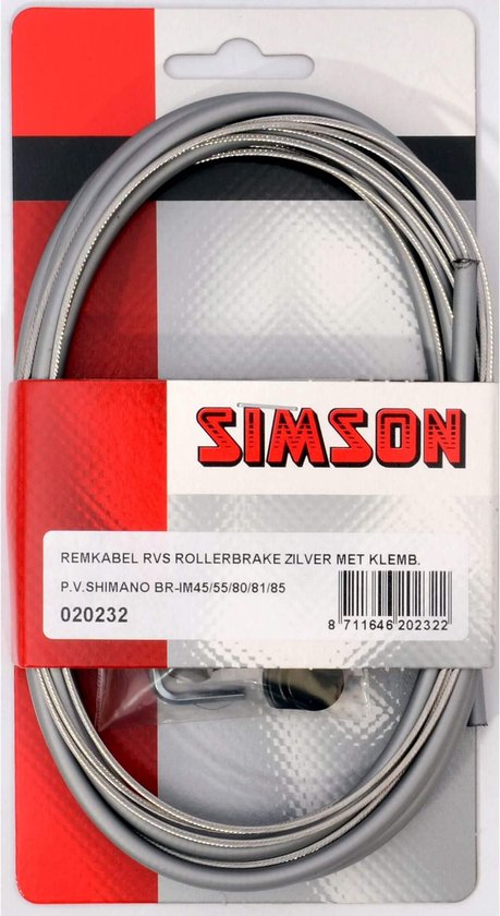 klap rivier Distributie Simson Remkabelset RVS Shimano Rollerbrake grijs | bol.com