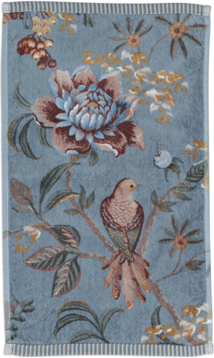 Pip Studio badgoed Secret Garden blue - handdoek 55x100 cm