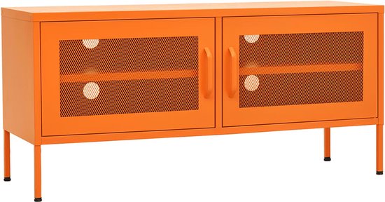 vidaXL - Tv-meubel - 105x35x50 - cm - staal - oranje