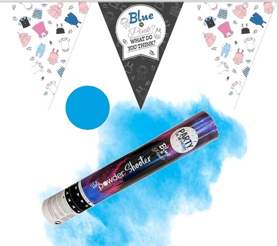 Gender Reveal Blauwe Poeder Shooter Met Vlaggenlijn Pakket Bol gender-reveal-blauwe-poeder-shooter-met-vlaggenlijn-pakket-bol