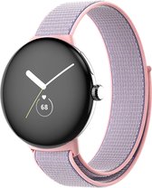 Nylon bandje - geschikt voor Google Pixel Watch / Pixel Watch 2 - zachtroze