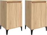 vidaXL Tables de chevet 2 pcs 40 x 35 x 70 cm Bois d'ingénierie Chêne Sonoma