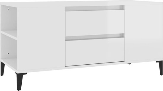 vidaXL-Tv-meubel-102x44,5x50-cm-bewerkt-hout-hoogglans-wit