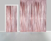 Rideau métallisé métallisé 2,4 mètres x 1 mètre or rose - IGNIFUGE - fête à thème festival mariage gala disco paillettes et décoration murale glamour