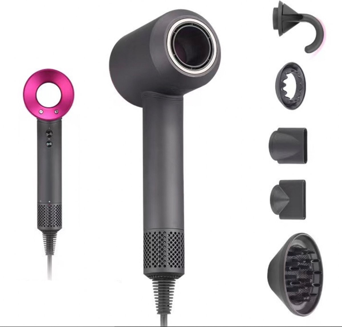 Sèchecheveux ionique supersonique AVEC 5 accessoires et diffuseur, différentes...