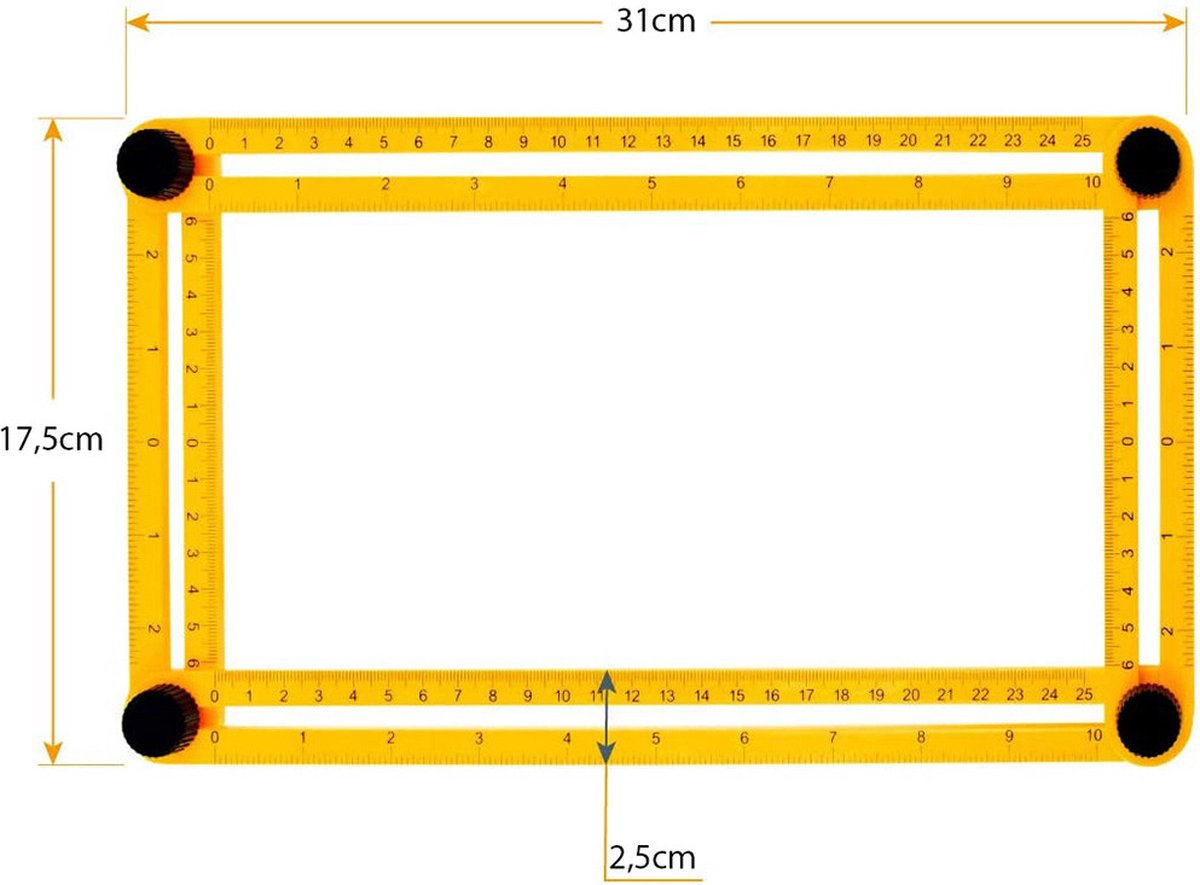 Règle pliante multifonction avec jauge de contour