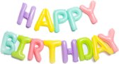 Happy Birthday folie ballon slinger multicoloured macaron - verjaardag - folie - ballon - slinger - happy birthday - macaron - pastel