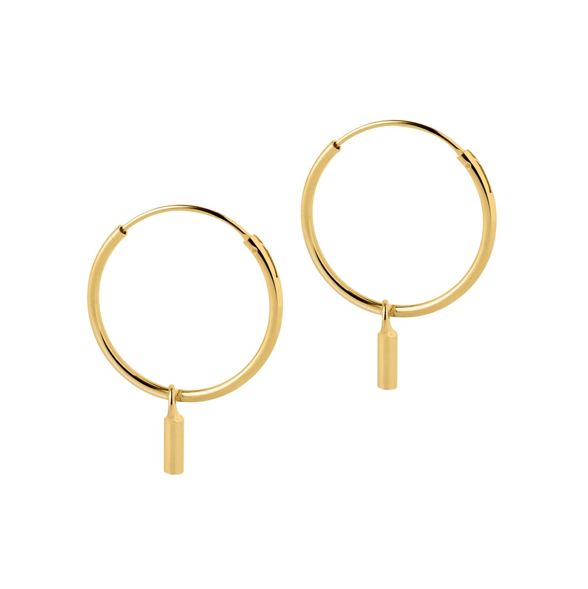 Juulry Goud Plated Hoops Met Staafje 18 MM