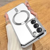 Hoesje Geschikt Voor Samsung Galaxy S23 hoesje Magnetisch Met Lens beschermer Transparant / Zliver – Magneet hoesje