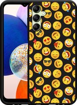 Cazy Hoesje Zwart geschikt voor Samsung Galaxy A14 4G/5G Emoji