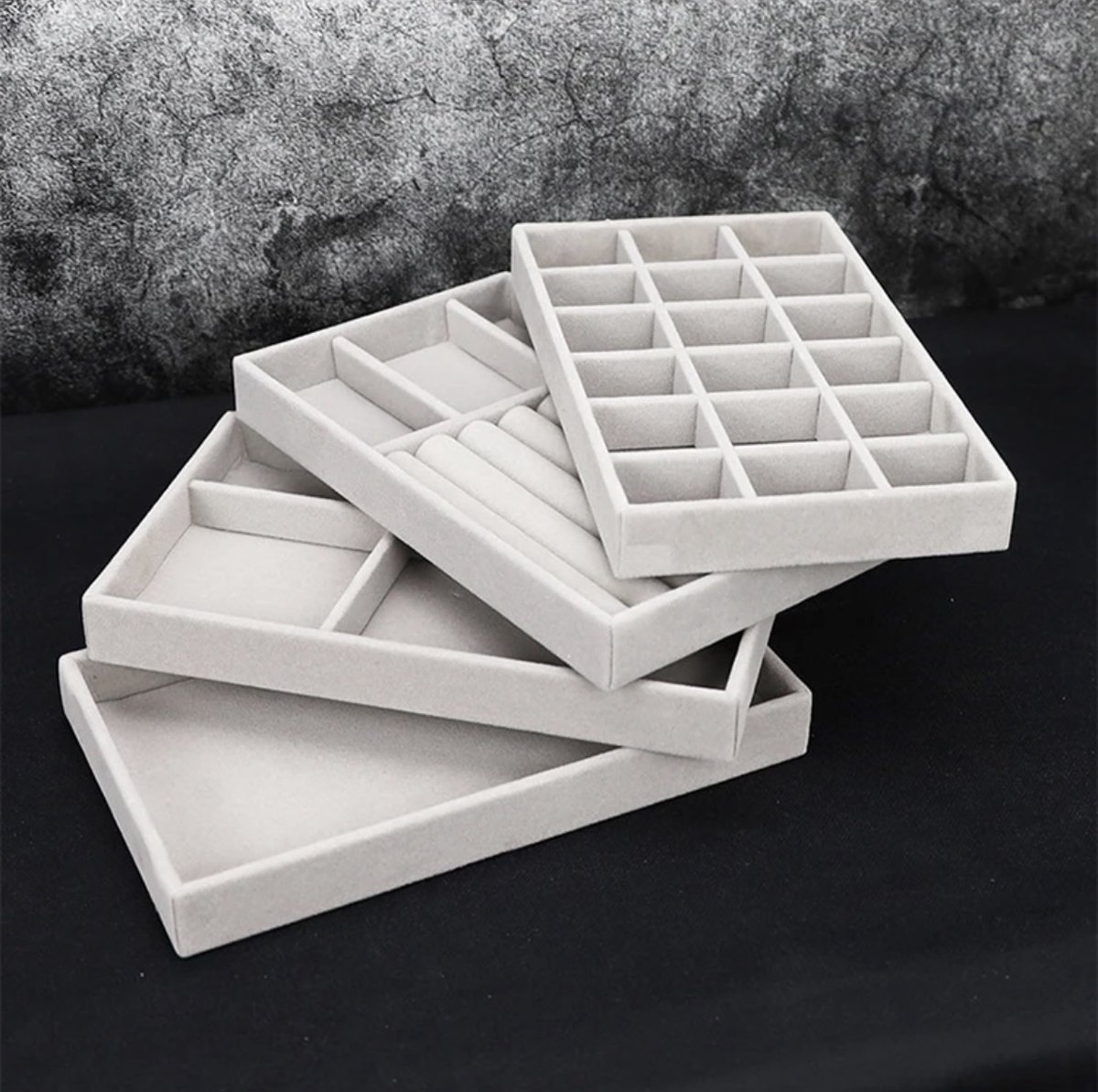 Bigxin 2 stuks sieradenorganizerdoos, fluwelen