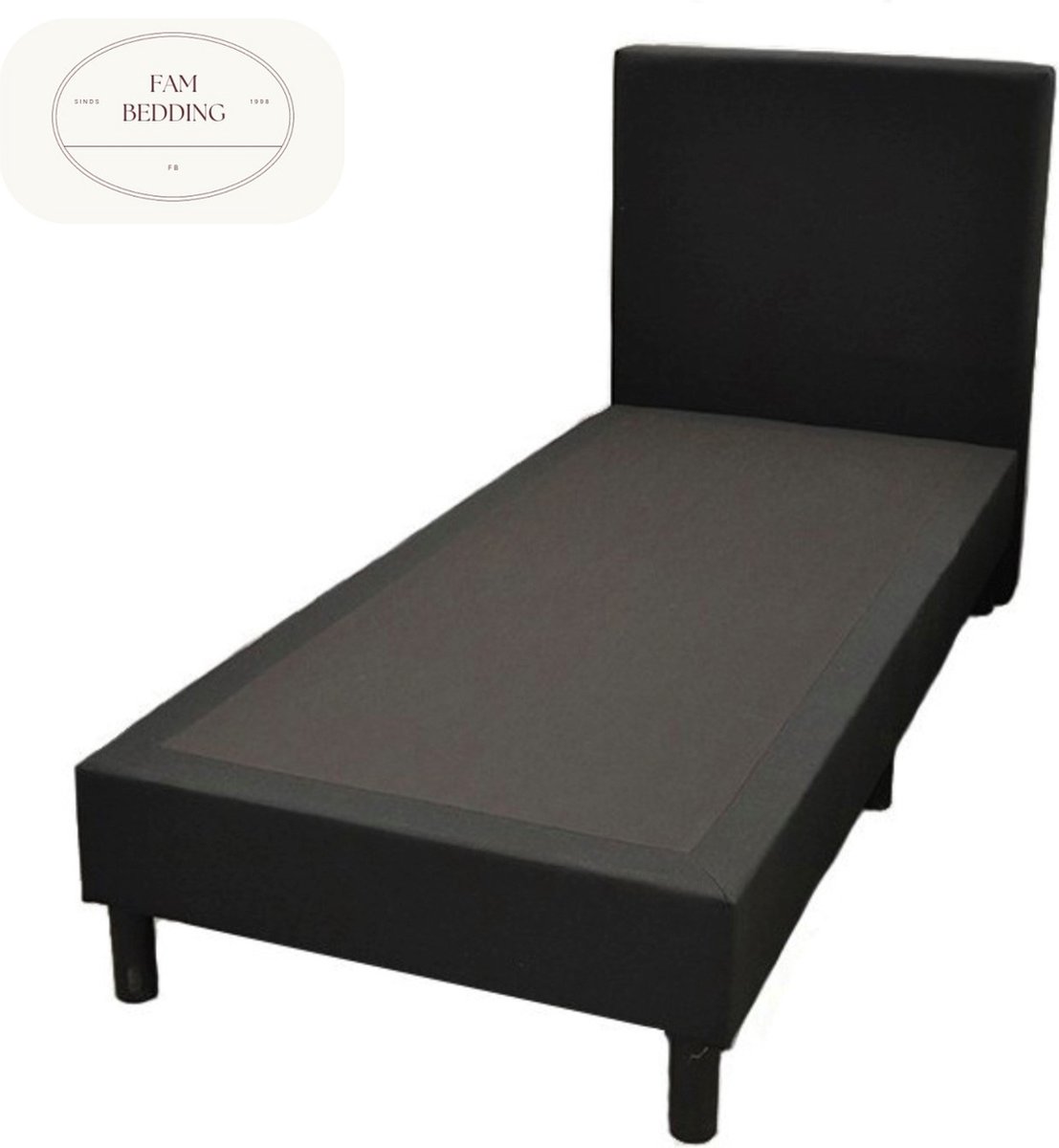 FAM BEDDING Boxspring Bjorn zonder matras Zwart 90x200