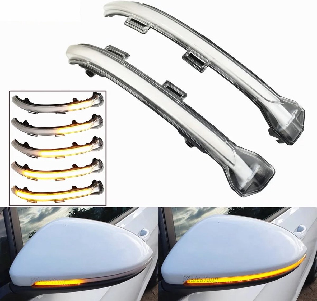 7.5 Clignotant Dynamique Lumières clignotantes Miroir Dynamic Glas adapté  pour VW Golf
