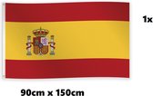 Vlag Spanje 90cm x 150cm - Landen Spain national EK WK voetbal hockey sport festival thema feest