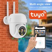 Tuya Premium 1080P Draadloze buiten IP Camera WiFi CCTV Outdoor 2.4Ghz & 5Ghz Wifi Beveiligings Camera 2-Weg Audio Met Instelbare Bewegingsdetectie Ondersteund Amazon Echo Alexa Google Home Assistant.