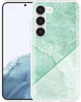 Cazy Hoesje geschikt voor Samsung Galaxy S23 Green Marble