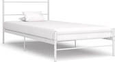 vidaXL - Bedframe - metaal - wit - 100x200 - cm