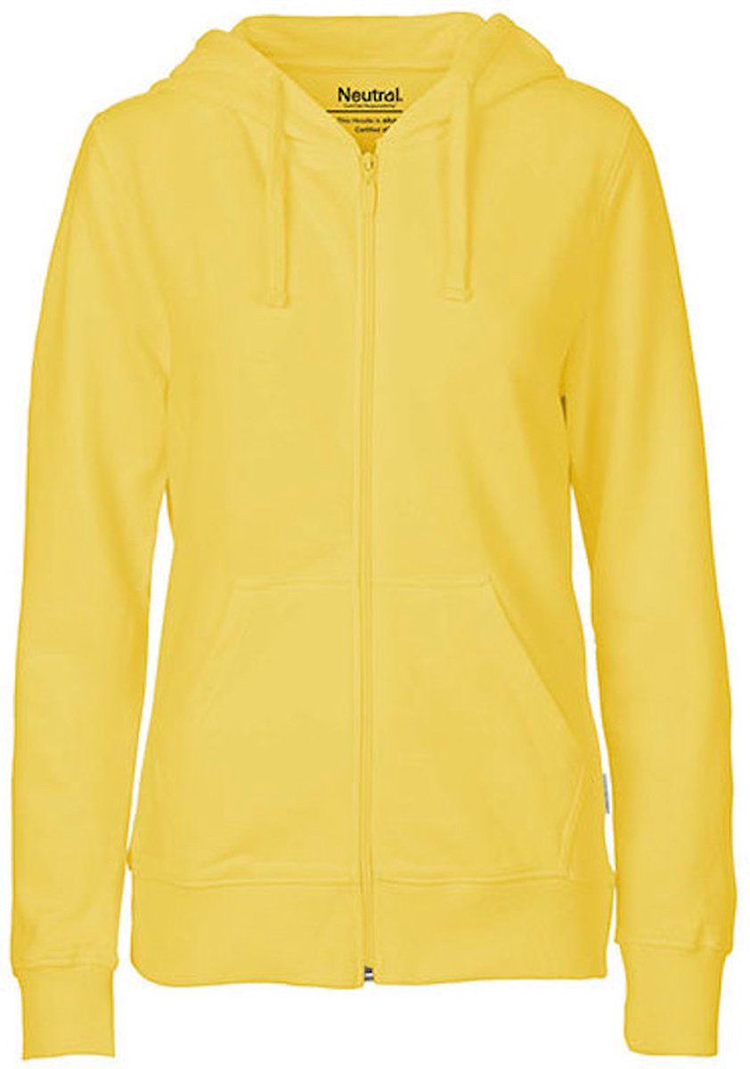 Fairtrade Ladies Zip Hoodie met capuchon Dusty Geel