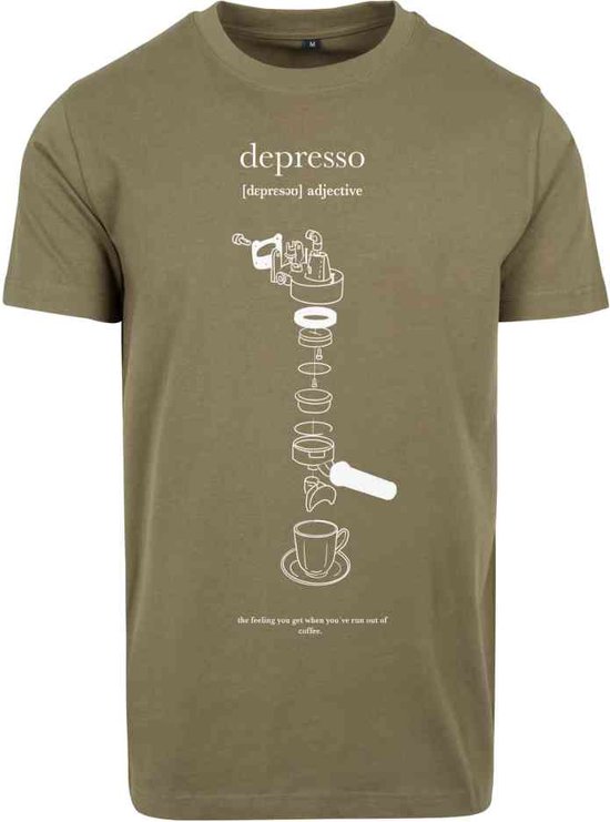 Mister Tee - Depresso Heren T-shirt - XS - Olijfgroen