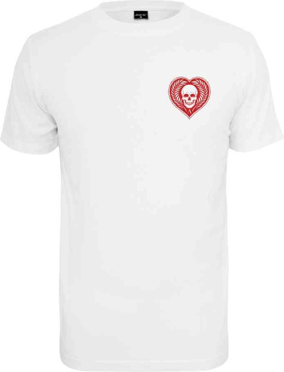 Mister Tee Skull Heart Heren T-shirt XS Wit