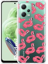 Cazy Hoesje geschikt voor Xiaomi Redmi Note 12 Inflatable Flamingos
