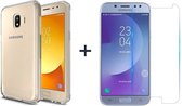 Samsung J2 Pro 2018 Hoesje - Samsung Galaxy J2 Pro 2018 hoesje siliconen case transparant cover - 1x Samsung Galaxy J2 Pro Screenprotector