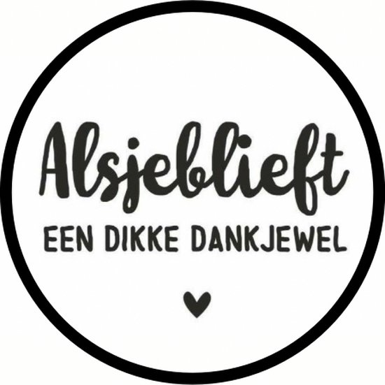 Foto: Alsjeblieft een dikke dankjewel bedankt sticker sluitzegel cadeau etiket 10 stuks wit 39 mm kleine frum