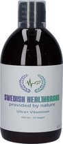 Swedish Healthbrand Ultra Plus Multivitaminen vloeibare vitamine ( NON-GMO ) voor 33 dagen inclusief maatbeker voor inname tegen vermoeidheid, versterkt immuunsysteem, 63 actieve ingredienten, glutenvrij, gistvrij, 500ml inhoud dagelijkse inname 15ml