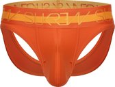 Sukrew V-Thong Jaffle Oranje - Maat XL - Herenstring - String Jockstrap Combinatie - Mannen Ondergoed