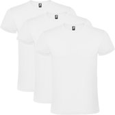 3 Pack Roly T-Shirt 100% katoen, single jersey, 150 gsm Ronde hals Wit Maat XXL