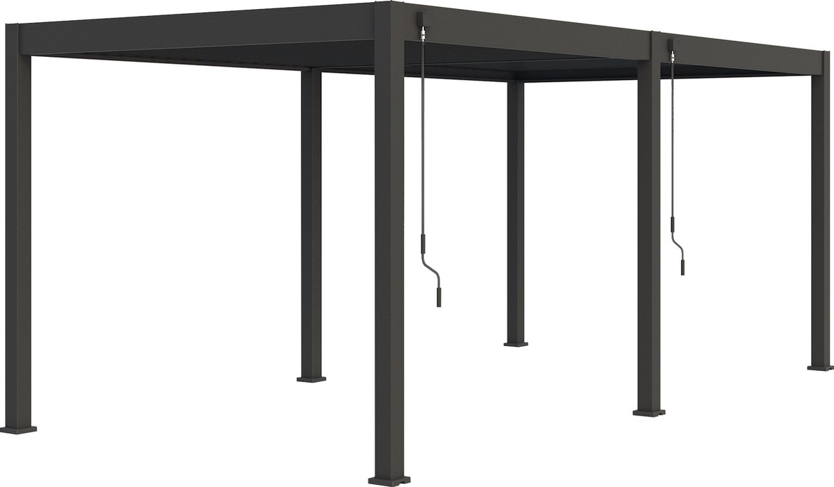 Orion terrasoverkapping - 360x530 cm - Antraciet - Luxe / Vrijstaande / Aluminium lamellen overkapping - Tuinprieel / Carport / Veranda / Pergola