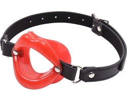 Erodit® Sexy Lips open mond gag - Siliconen Rode lippen gag - Fetish gag - Open mond gag - Mond gag - O-ring gag - SexToy - BDSM - Sex bondage spel mannen - Erotiek - Seks speeltjes koppels - Mannen - Vrouwen