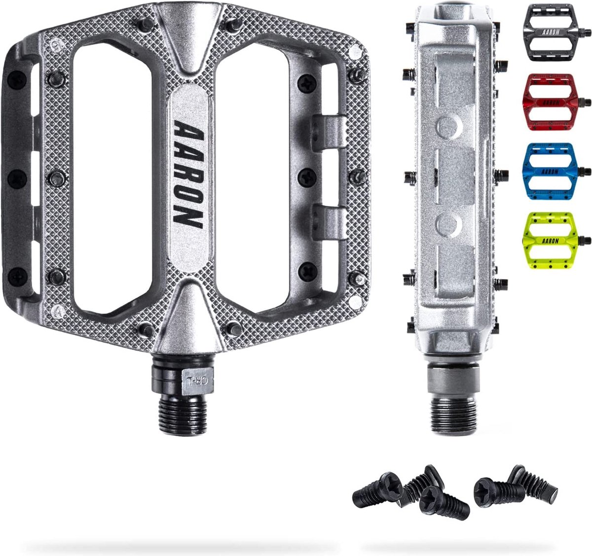 Rock MTB Fiets Pedalen aluminiumlegering met verzegelde industriële kogellagers, antislip door Vervangbare pinnen, Platform Fiets Pedalen voor e-bike, mountainbike, BMX, trekking - AARON