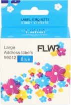FLWR - Labels / Dymo 99012 adreslabel / blauw / Geschikt voor Dymo