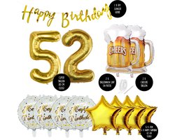 Snoes Feestpakket 52 Jaar Verjaardag - Bier Thema - Helium & Folieballonnen
