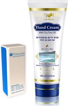 Beauty Live Dead Sea Minerals - Crème mains et ongles à l'huile d'arbre à thé 180 ml + Buffing Block - Bloc de polissage Top Quality High Gloss