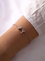 Initiaal Armband met Letter Y Zilverkleurig - Naam Armband Cadeau - Geluks Armband op Kaartje - Pax Amare