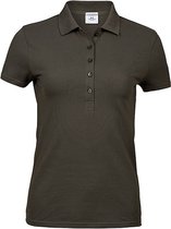 Women´s Luxury Stretch Polo met korte mouwen Dark Olive - S