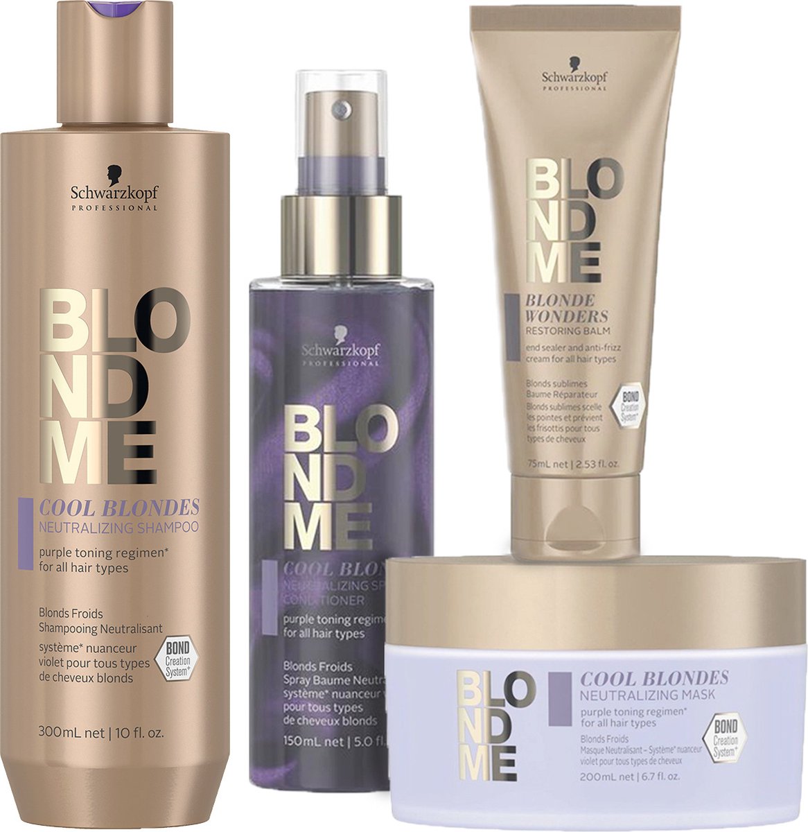 Schwarzkopf - Blond Me Purple Toning XXL Set - 300+250+150+200ml