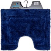 Wicotex-Tapis WC bleu-Bas anti-dérapant-Tapis WC-Avec évidement