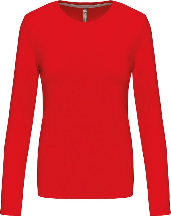 Damesshirt met lange mouwen en ronde hals Red - XL