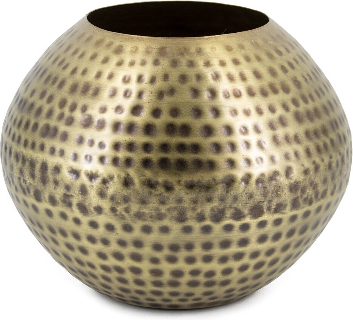 homebound by ky Vaas metaal rond goud | 13x25,5x19cm | metalen bloemenvaas