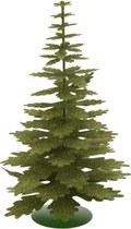Groen glitter kerstboompje decoratie 35 cm - Decoratie kerstbomen