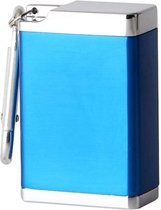 Draagbare Asbak Sleutelhanger - Pocket Asbak - Mini Ashtray - Metalen Portable Asbakje - Pocket Reis Asbak Blauw met Deksel