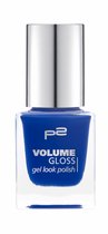 P2 EU Cosmetics Volume Gloss Gel Look Nagellak-Polish 490 Trouble Shooter- Blauw - Blue 12ml