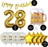Ballon Numéro Anniversaire 28 Ans Hommes Bières - Forfait Fête Snoes Ballons Cheers & Beers - Herman