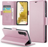 Samsung Galaxy S22 Hoesje - HyperCase Book Cover Leer Rose
