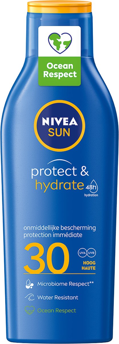 NIVEA SUN Protect & Hydrate Zonnecrème - SPF 30 - Beschermt en hydrateert - 200 ml - NIVEA