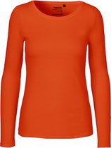 Ladies Long Sleeve T-Shirt met ronde hals Orange - S